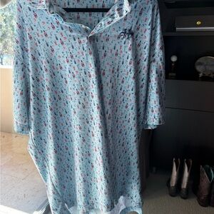 Peter Millar Light Blue Graphic Polo